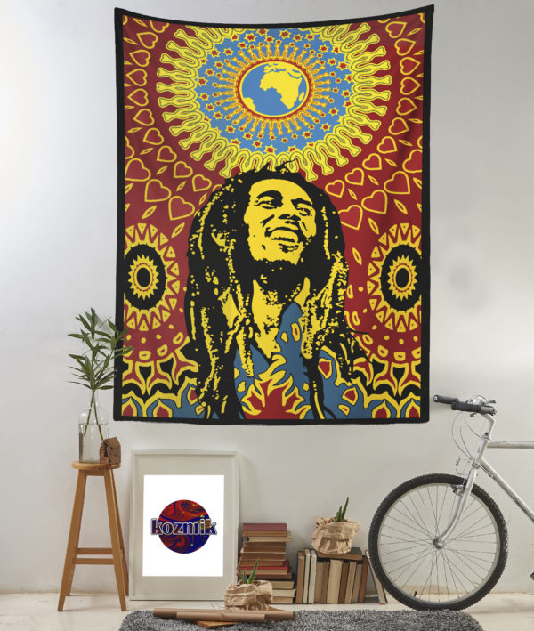 Bob Marley mandala duvar örtüsü
